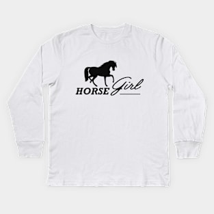 Horse Girl Kids Long Sleeve T-Shirt